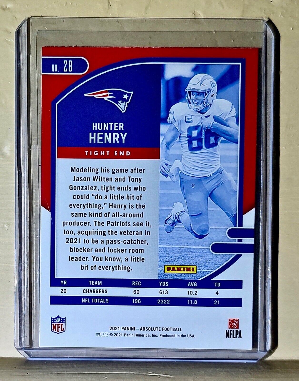 Hunter Henry 2021 Panini NFL Absolute Football #28 Card