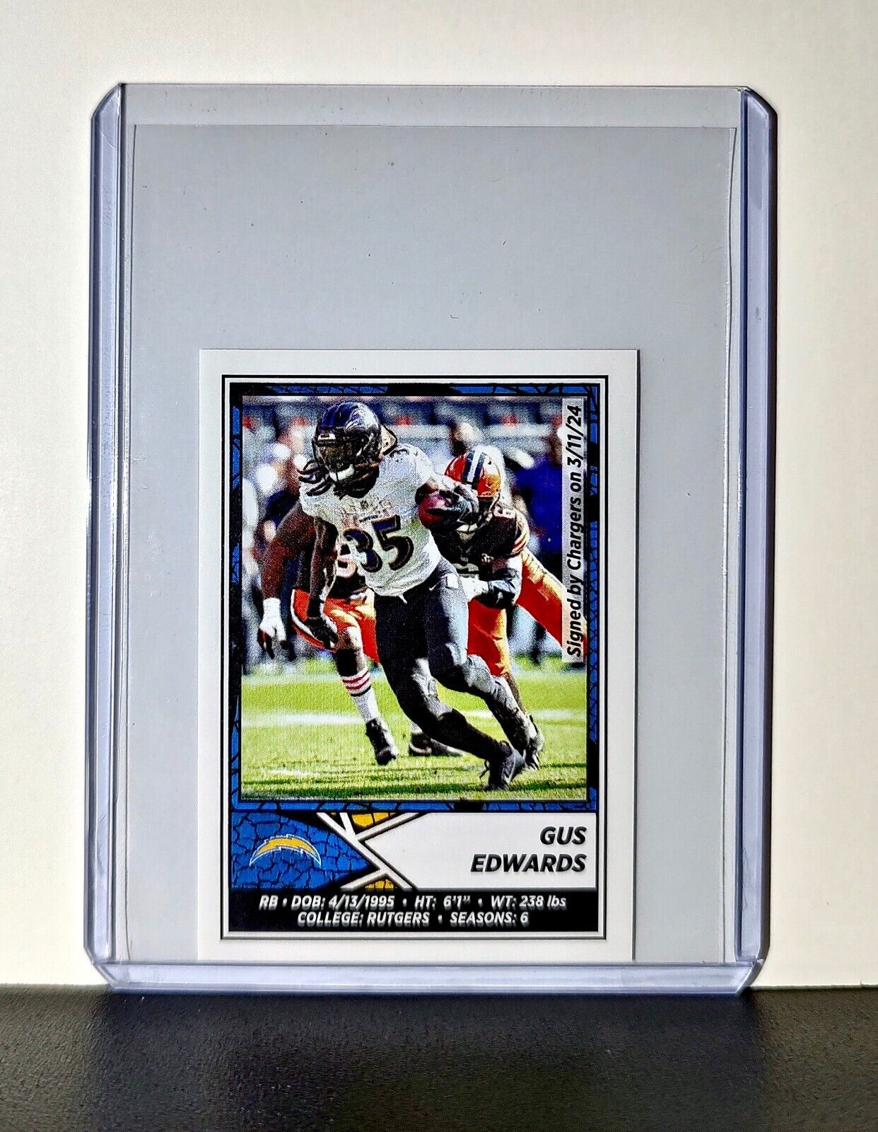 Gus Edwards 2024 Panini NFL Sticker #284 Los Angeles Chargers