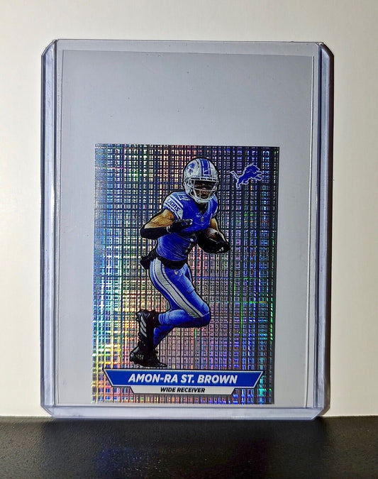 Amon-Ra St. Brown 2024 Panini NFL Sticker #388 Foil Detroit Lions