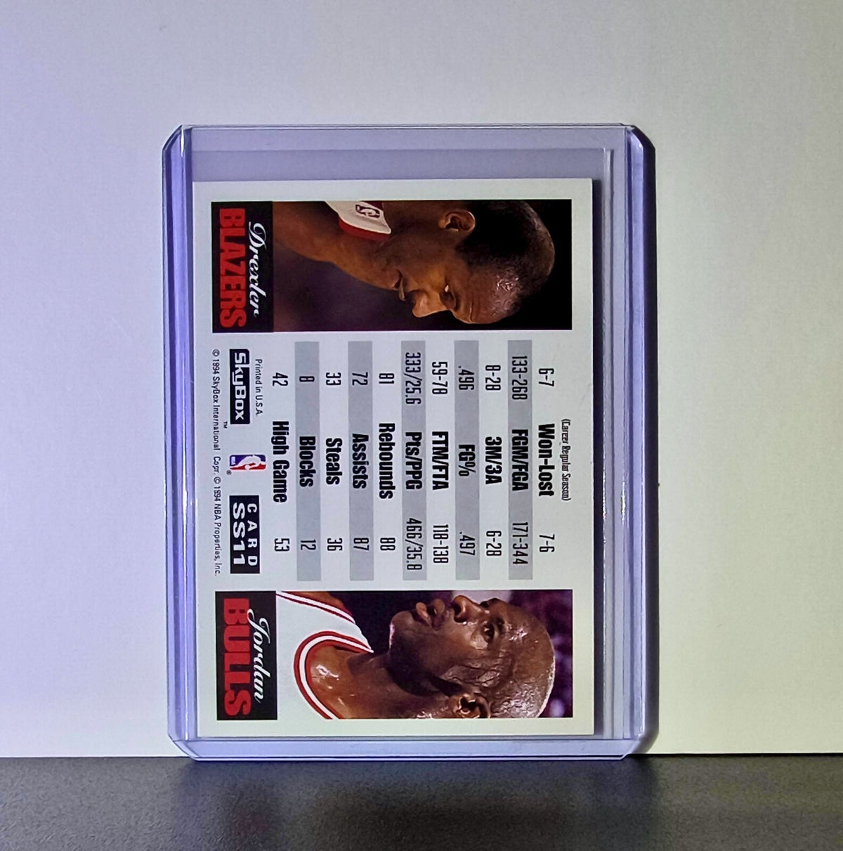 Michael Jordan 1993-94 Skybox Showdown Series VS Clyde Drexler Card Bulls