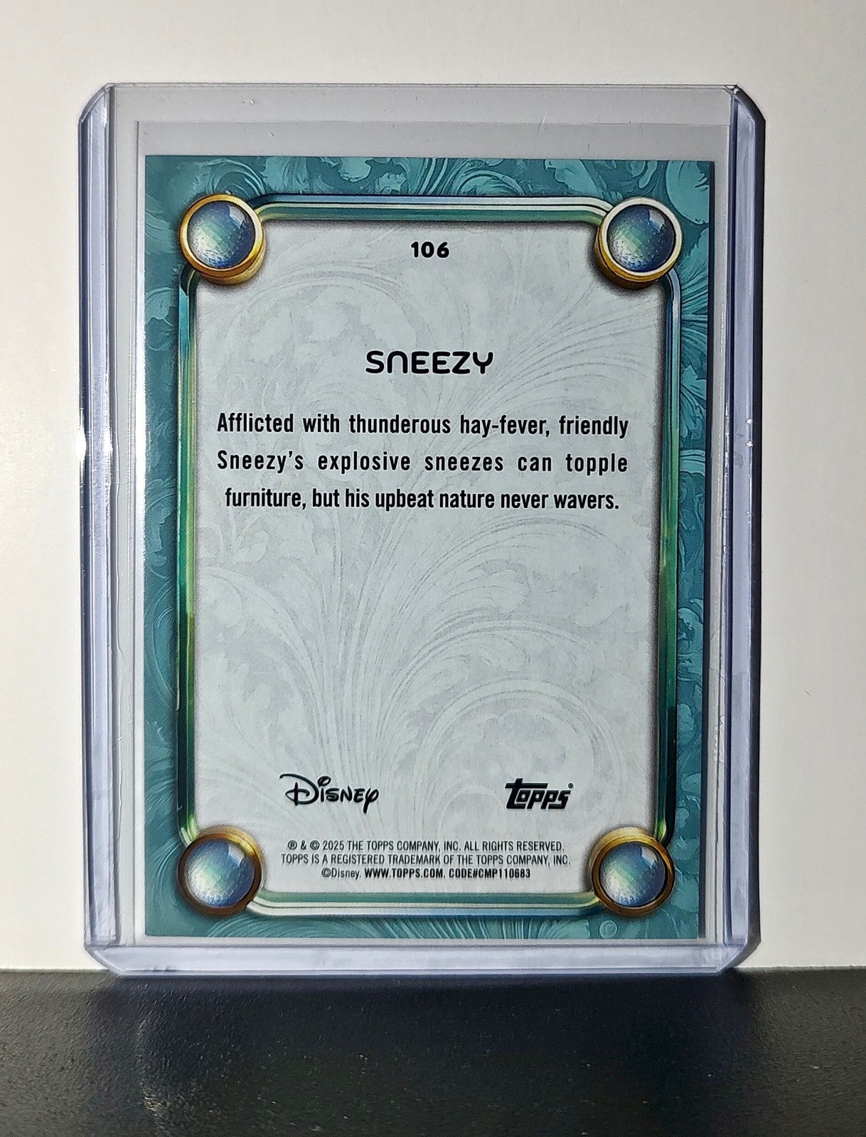 Sneezy 2025 Topps Disney Wonder #106 Diamond Card Snow White & the Seven Dwarfs