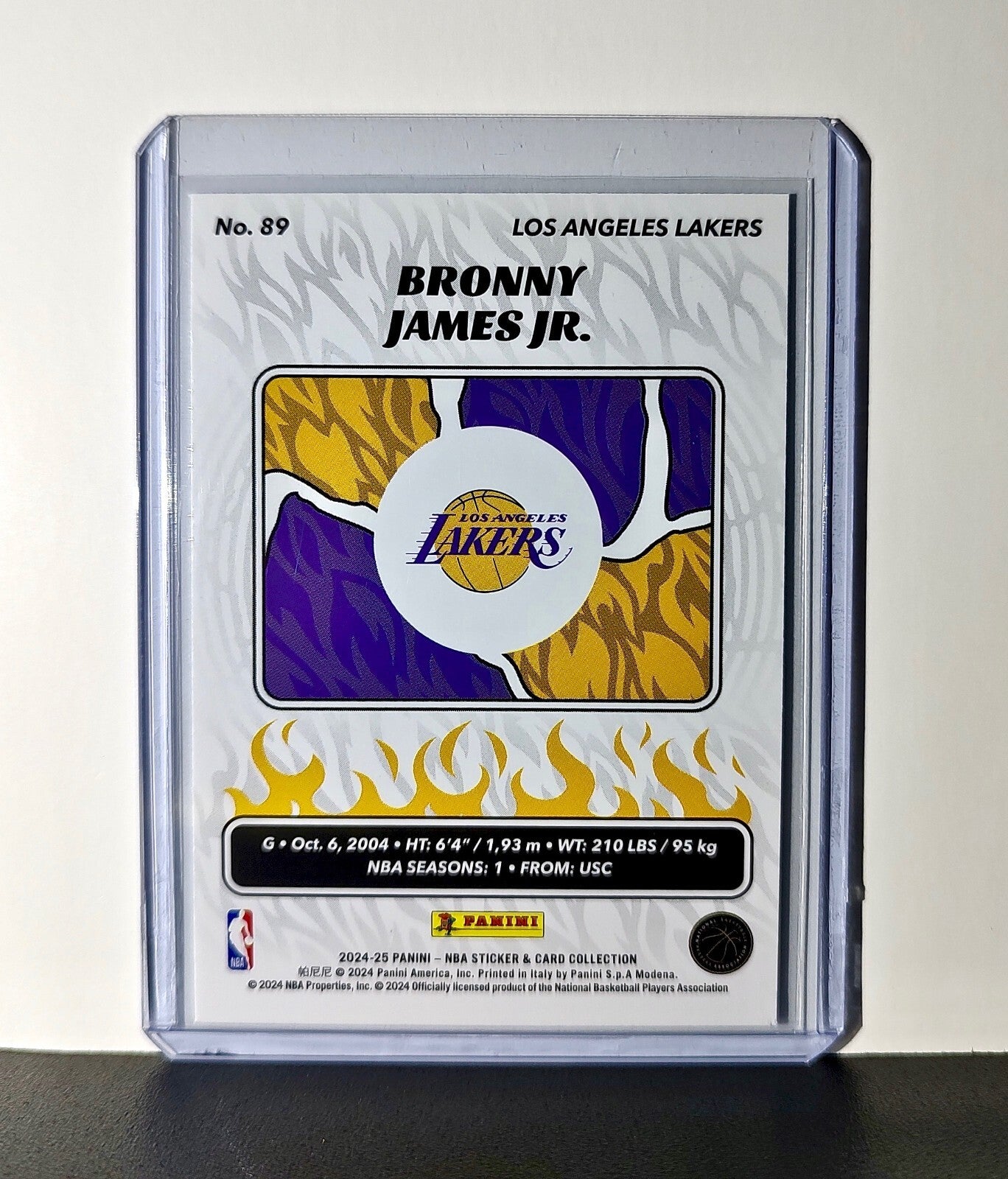 Bronny James Jr. Rookie 2024-25 Panini NBA #89 Sticker Card Los Angeles Lakers