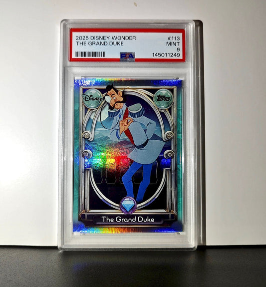 The Grand Duke 2025 Topps Disney Wonder #113 Diamond Card Cinderella PSA 9