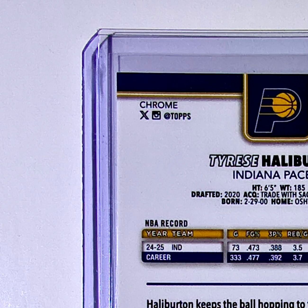 Tyrese Haliburton 2025-26 NBA Topps Chrome Update #18 Basketball Card Pacers