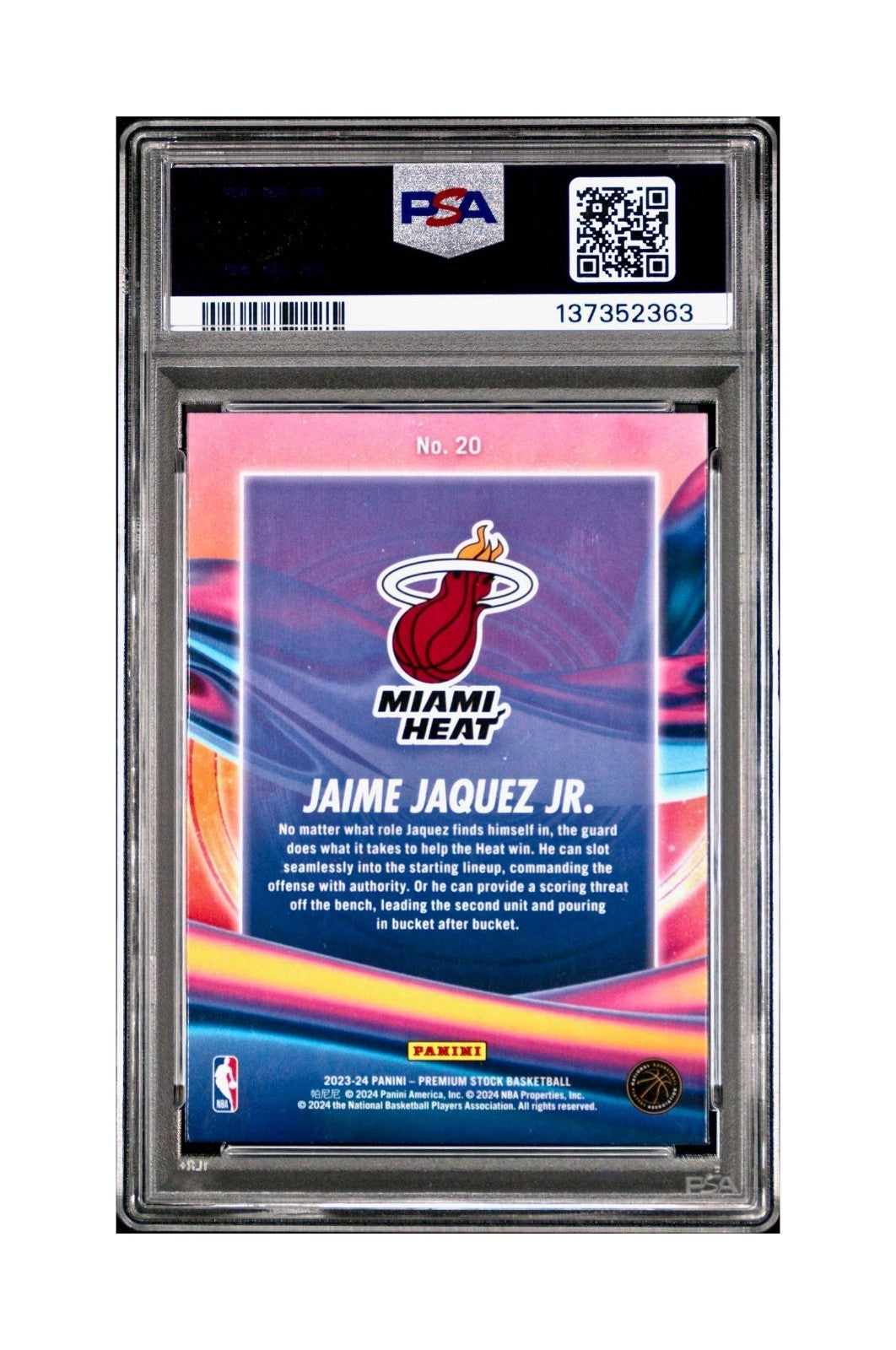 Jaime Jaquez Jr. 2023 Panini Hoops Premium Anti Gravity #20 PSA 9 Mint