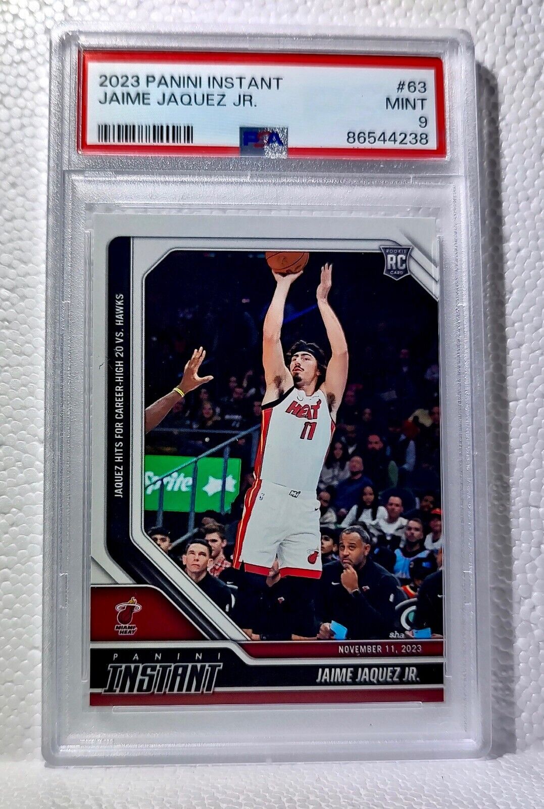 Jaime Jaquez Jr. 2023-24 Panini #63 NBA Rookie Card Heat 1 of 183 PSA 9 Mint