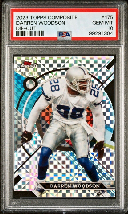 Darren Woodson 2023 Topps Finest NFL #175 Die-Cut 21/74 Football Card PSA 10 Gem