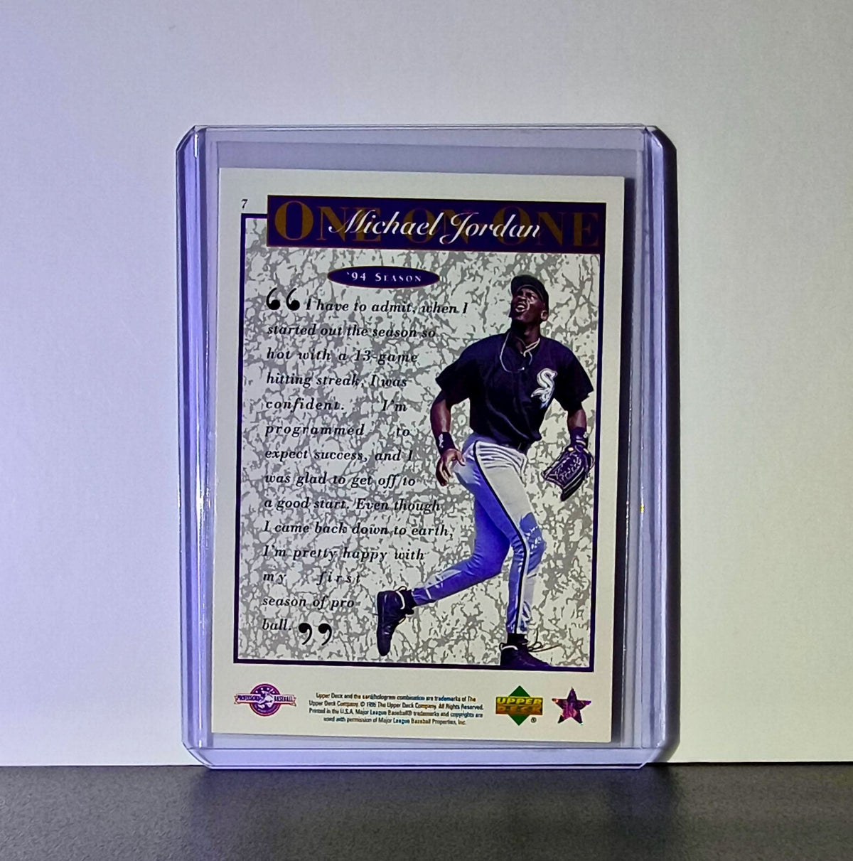 Michael Jordan 1995 Upper Deck Minors One on One #7 Card Chicago Bulls