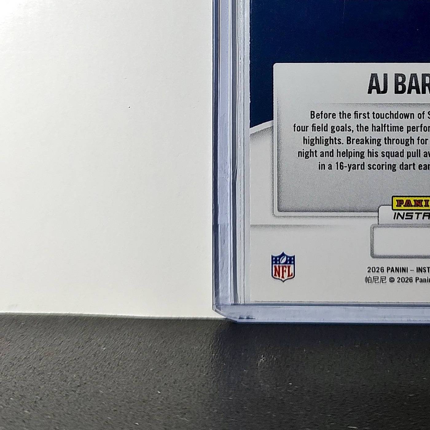 AJ Barner 2026 Panini NFL Super Bowl LIX Champions #9 Card Seattle Seahawks