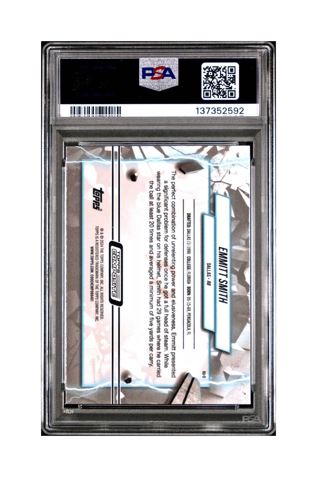Emmitt Smith 2023 Topps Resurgence Grounded 64/99 #RG-5 Green Refractor PSA 10