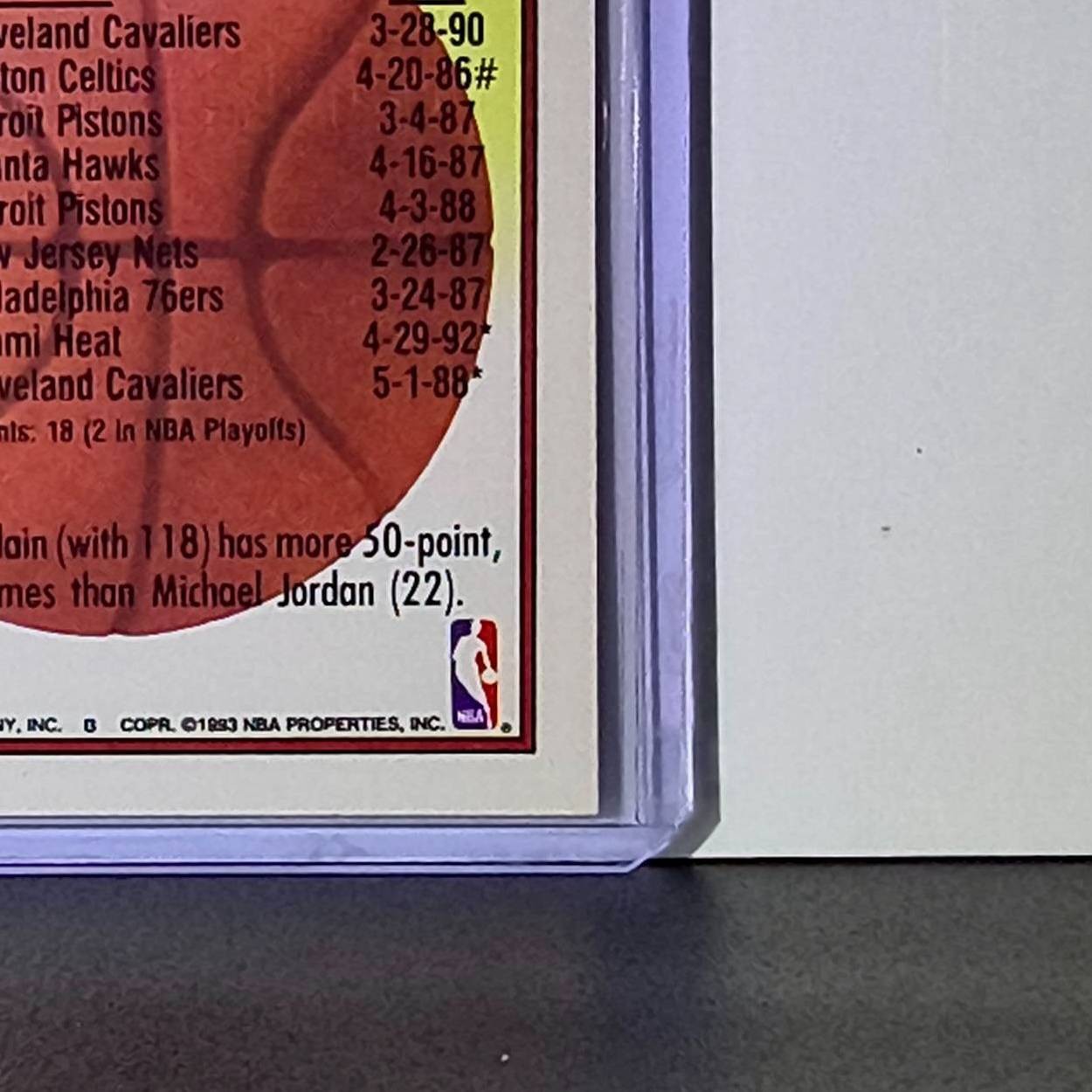 Michael Jordan 1992-93 Topps 50 Point Club #205 Card Chicago Bulls