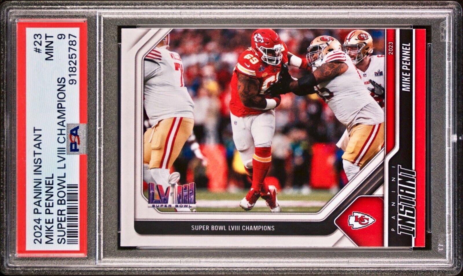 Mike Pennel 2023 Panini NFL Superbowl Champions #23 Card PSA 9 Mint