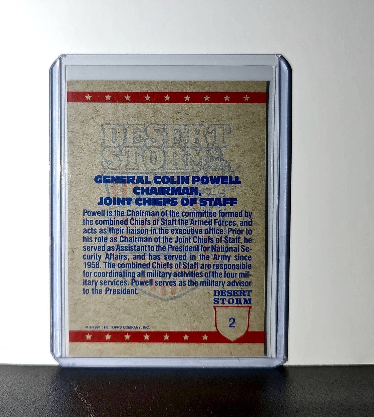 General Colin Powell 1991 Topps Desert Storm #2 Card