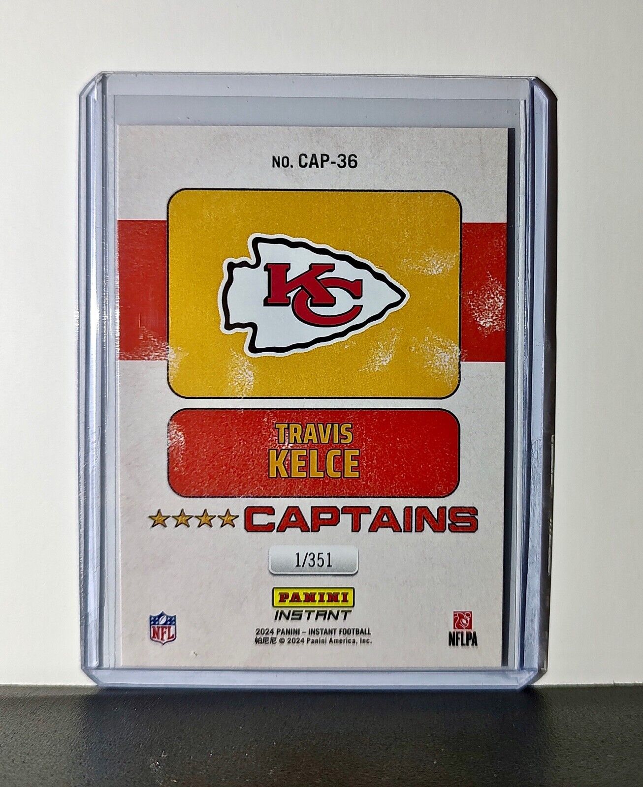 Travis Kelce 2024 Panini Captains NFL #36 Card Kansas City Chiefs 1/351