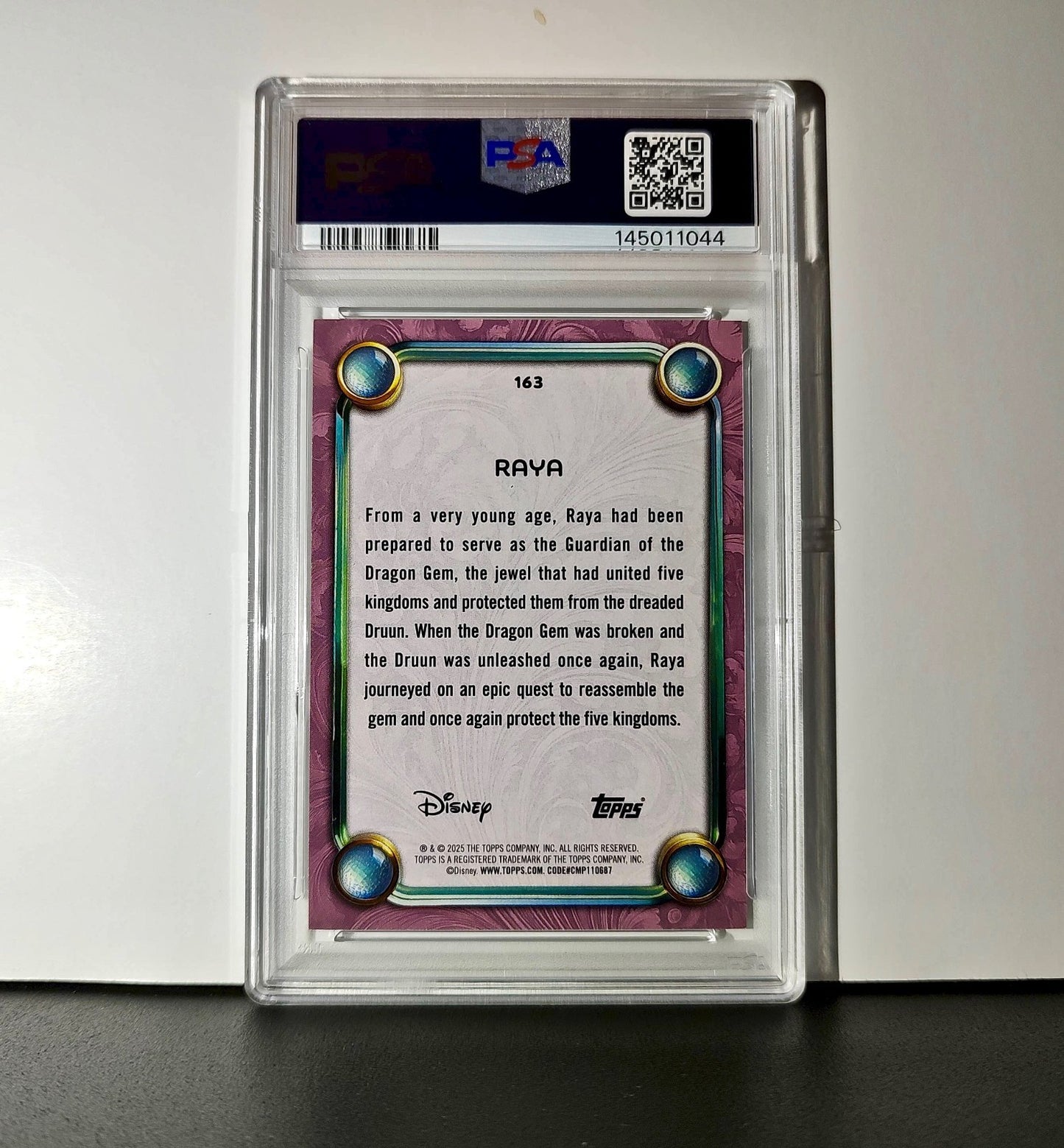 Raya 2025 Topps Disney Cartoon Princess #163 Raya and the Last Dragon PSA 10