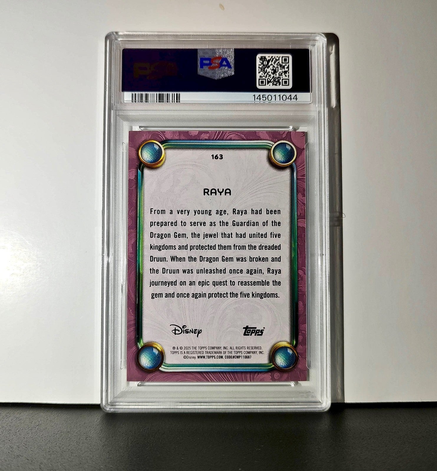 Raya 2025 Topps Disney Cartoon Princess #163 Raya and the Last Dragon PSA 10