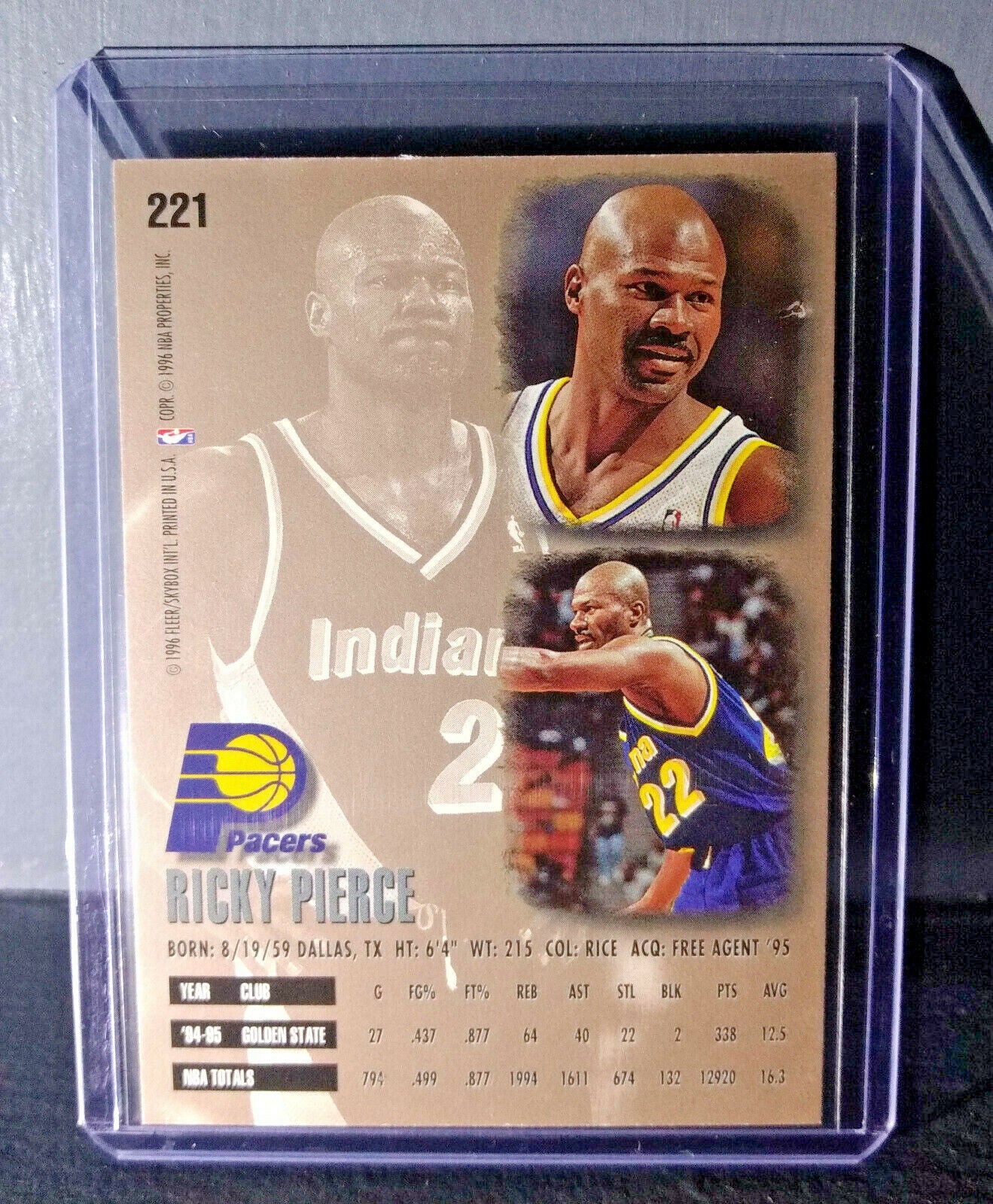 1995-96 Ricky Pierce #221 Basketball Card