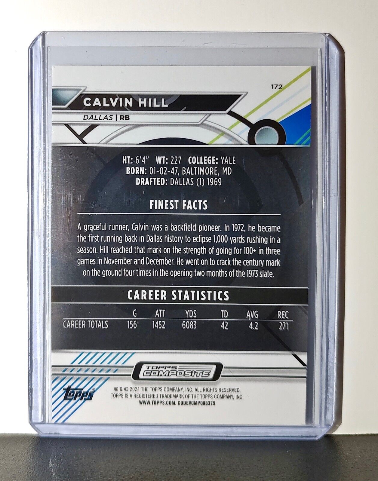 Calvin Hill 2023 Topps Finest NFL #172 Card Dallas Cowboys