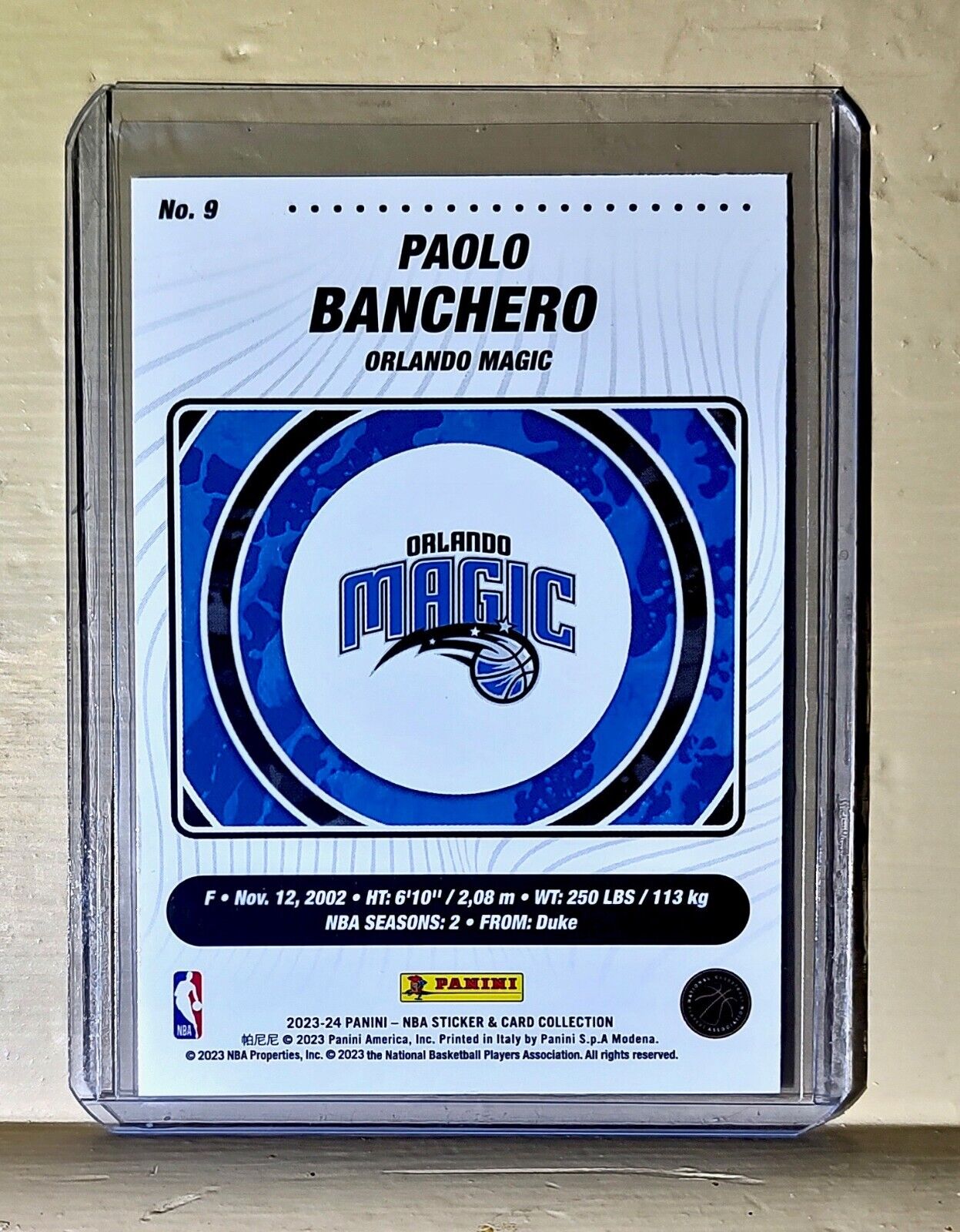 Paolo Banchero 2023-24 Panini NBA Basketball #9 Card Orlando Magic