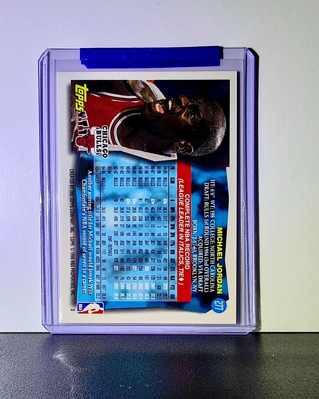 Michael Jordan 1995-96 Topps #277 Basketball Card Chicago Bulls