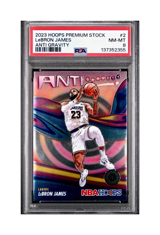 LeBron James 2023 Panini Hoops Premium Anti Gravity #2 PSA 8 NM-MT
