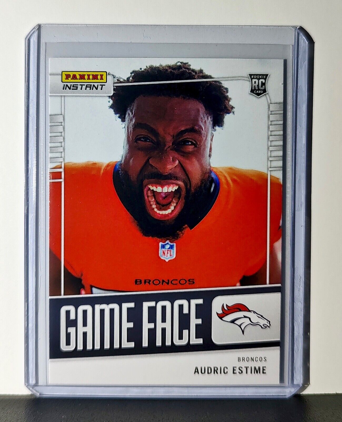 Audric Estime 2024 Panini Game Face #2 NFL Rookie Card Denver Broncos 1/331