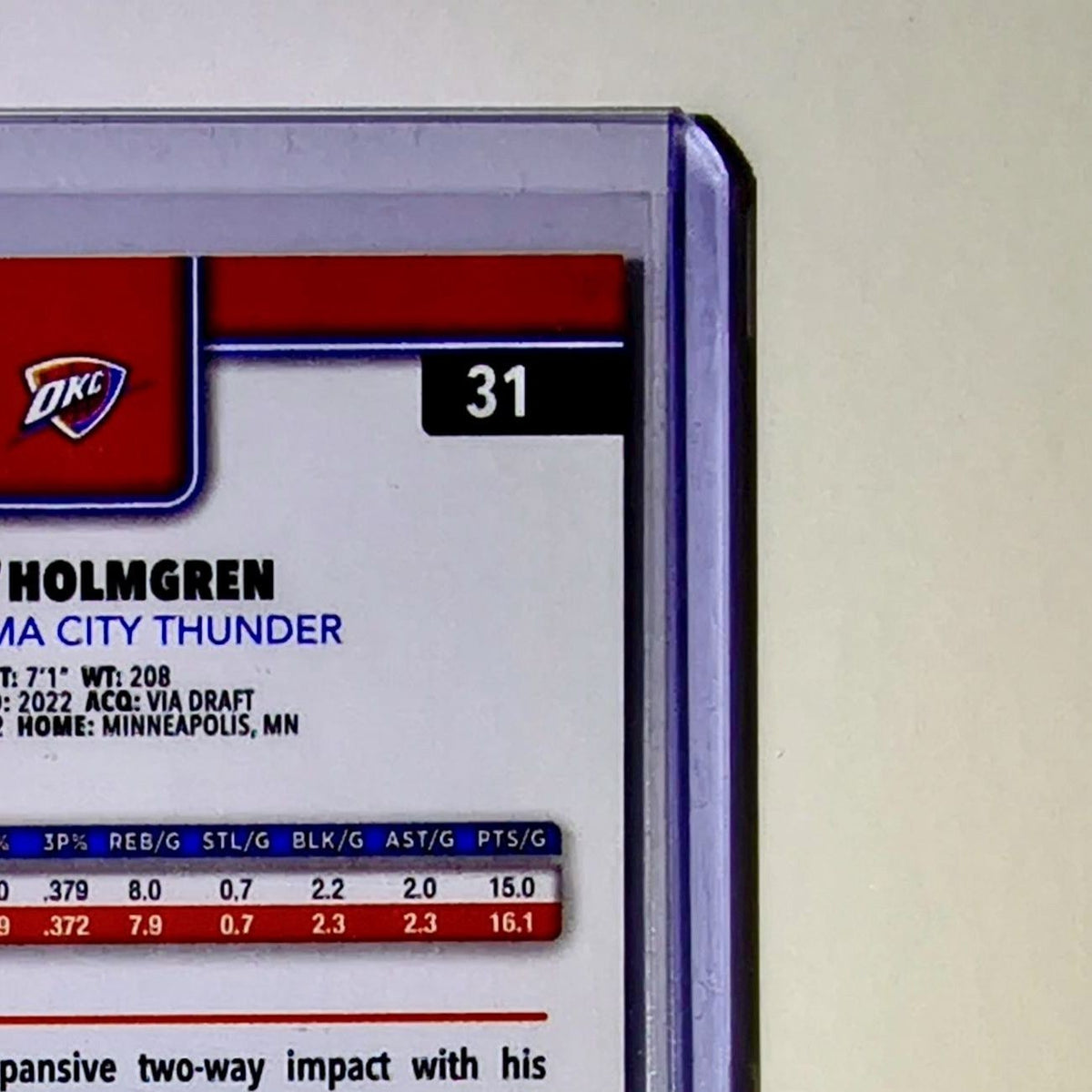 Chet Holmgren 2025-26 NBA Topps Chrome Update X-Fractor #31 Card Thunder
