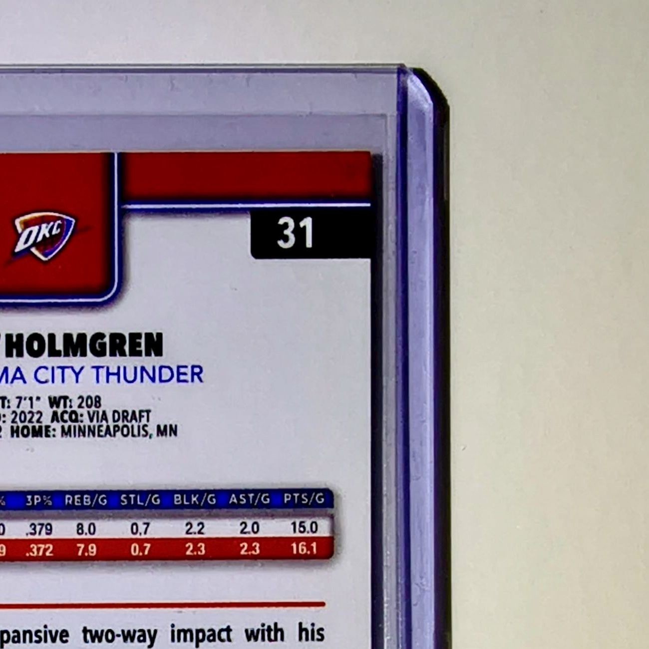 Chet Holmgren 2025-26 NBA Topps Chrome Update X-Fractor #31 Card Thunder