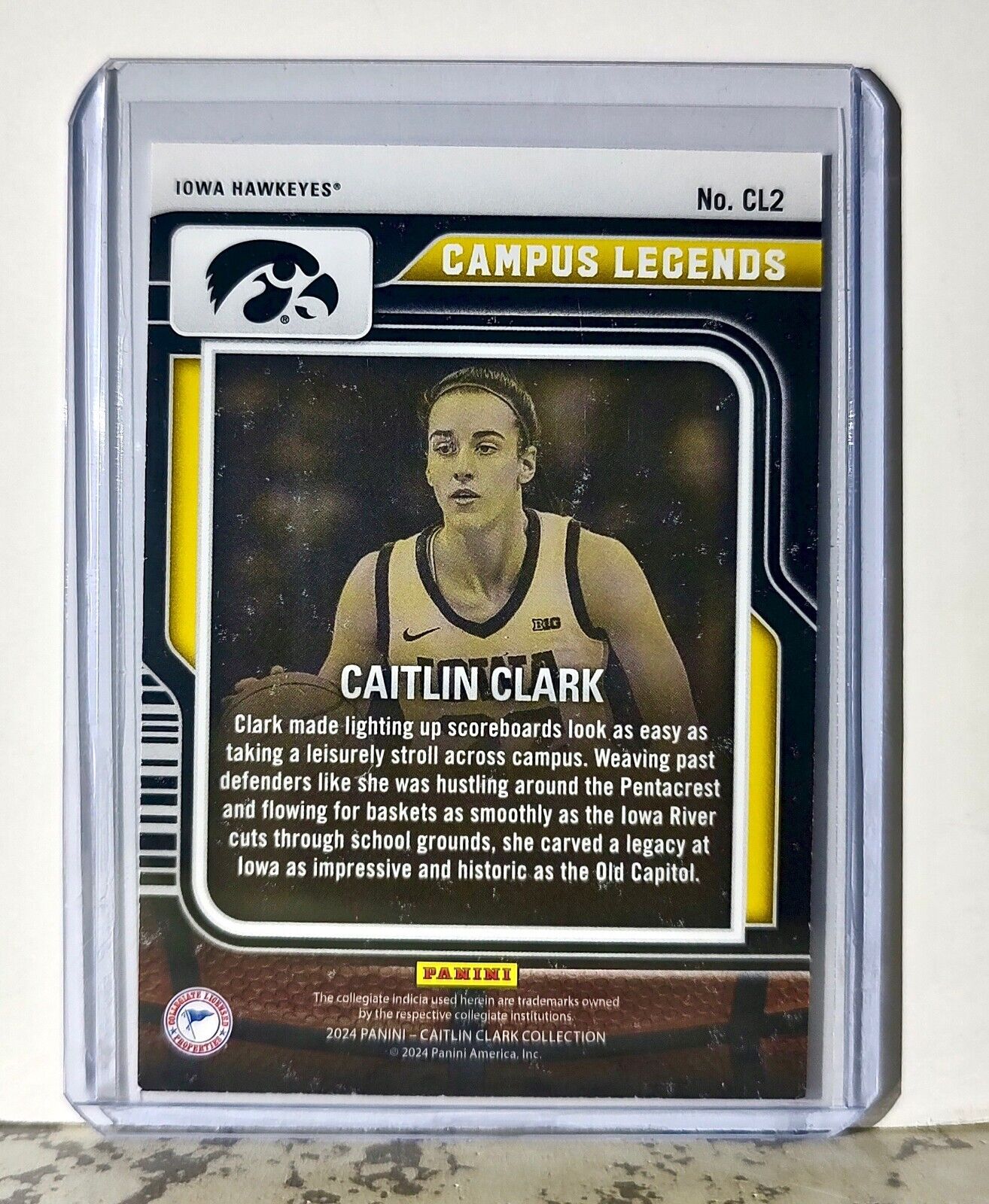 2023-24 Caitlin Clark Panini Contenders #CL2 Campus Legends Card Iowa Hawkeyes