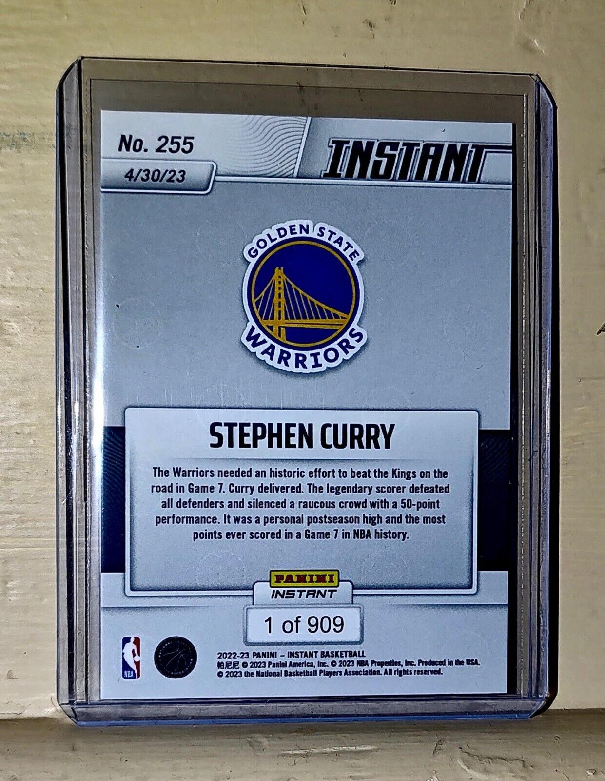 Stephen Curry 2022-23 Panini NBA #255 Game 7 Playoffs Point Record Card 1 of 909