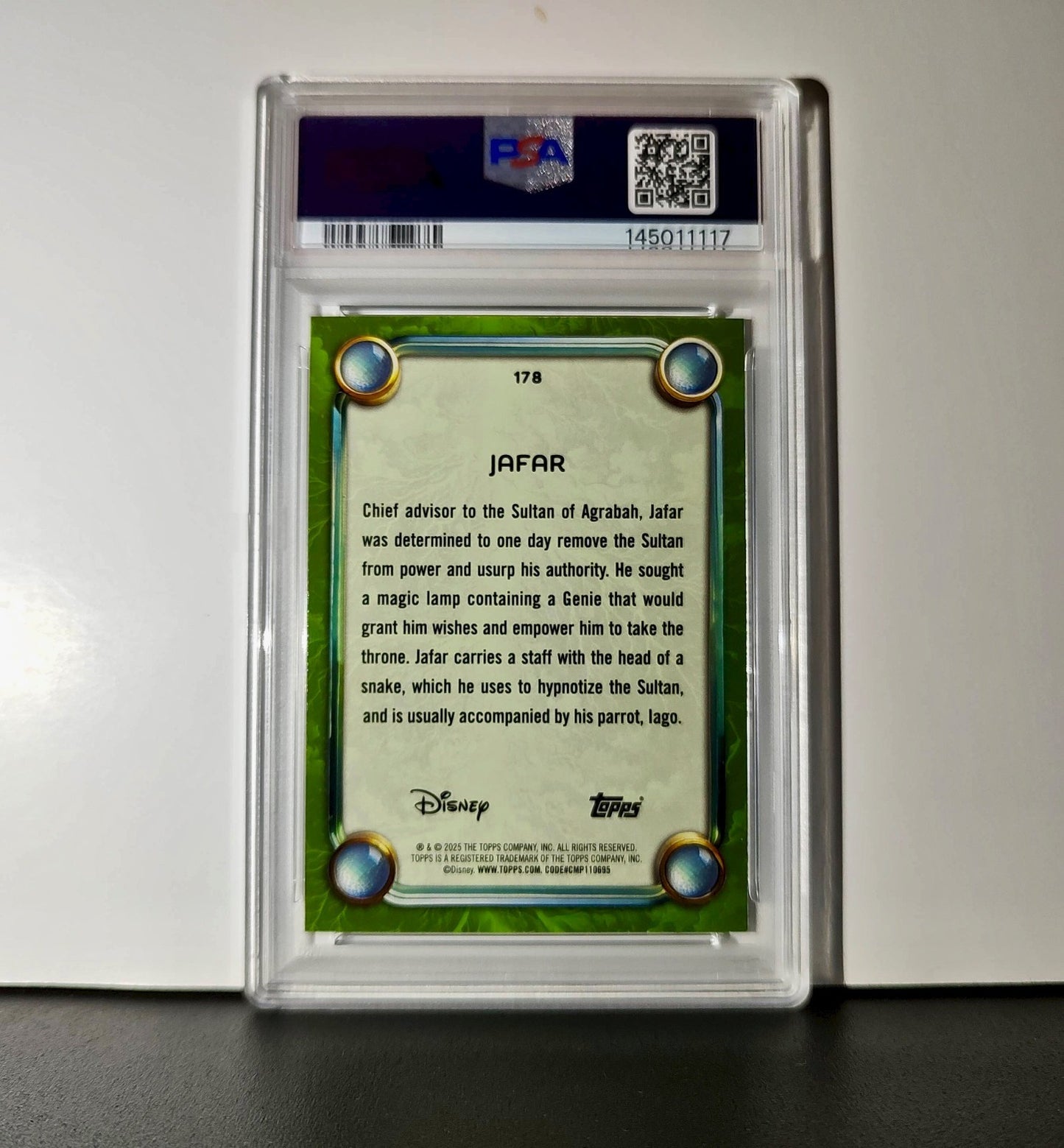 Jafar 2025 Topps Disney Wonder #178 Card Aladdin PSA 9 MT