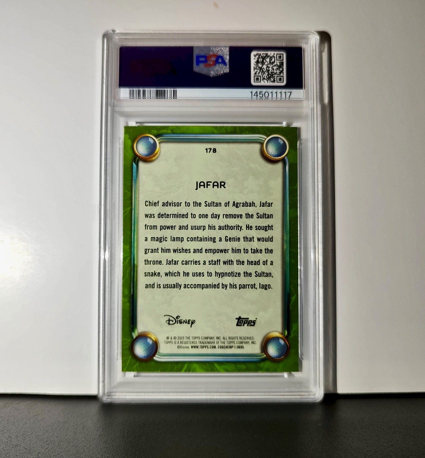 Jafar 2025 Topps Disney Wonder #178 Card Aladdin PSA 9 MT
