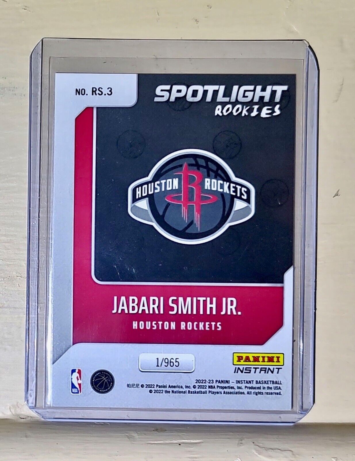 Jabari Smith Jr. 2022-23 Panini NBA #3 Spotlight Rookies Card 1/965