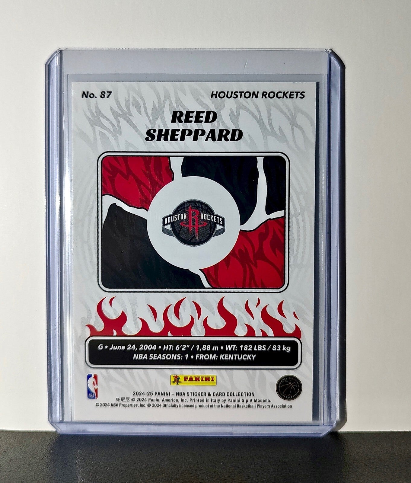 Reed Sheppard Rookie 2024-25 Panini NBA #87 Sticker Card Houston Rockets