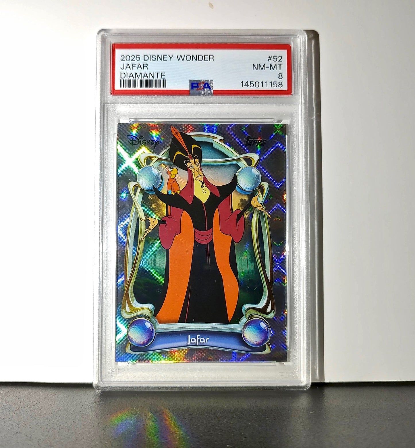 Jafar 2025 Topps Disney Wonder #52 Winter Variant Card Aladdin PSA 8