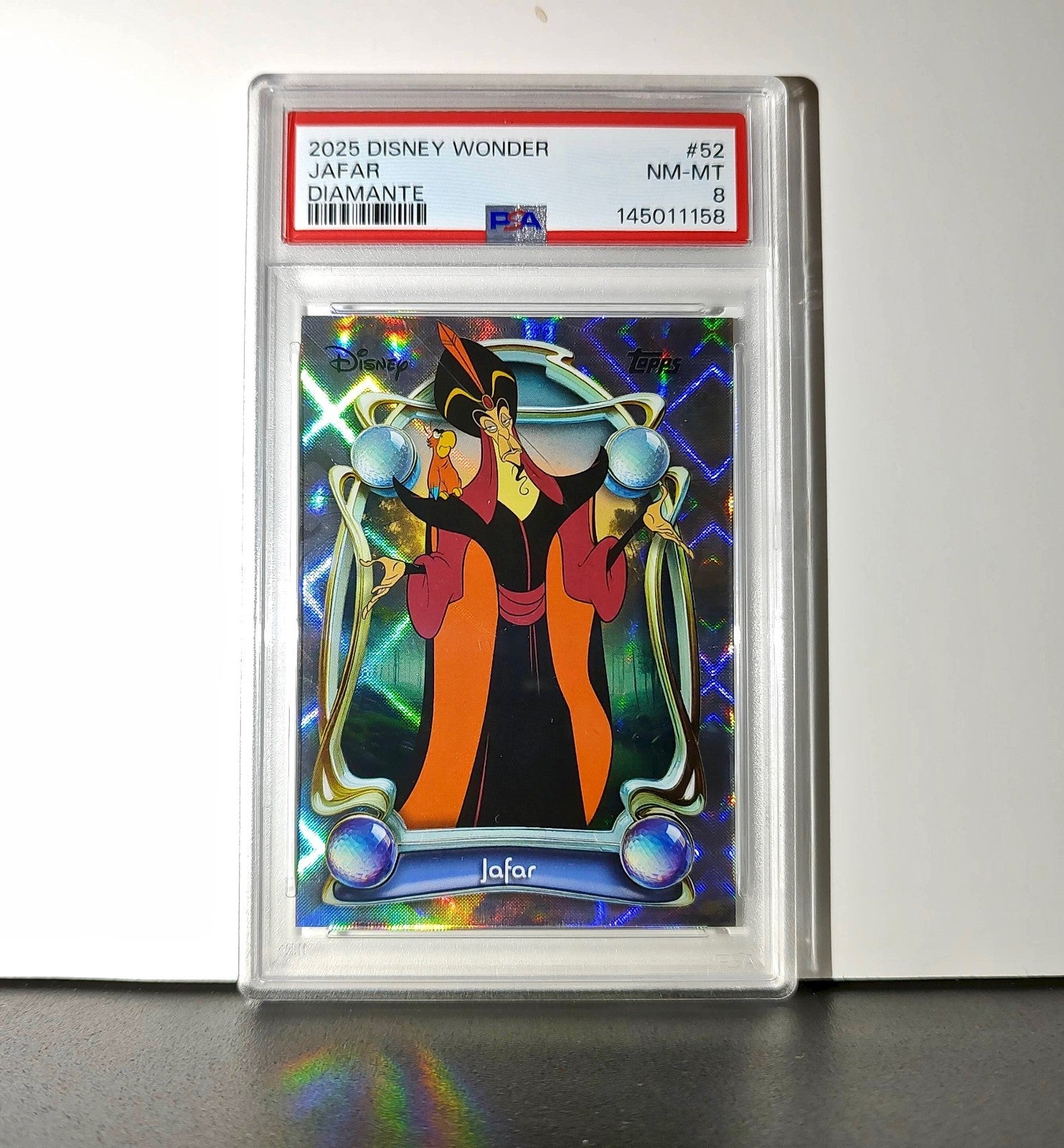 Jafar 2025 Topps Disney Wonder #52 Winter Variant Card Aladdin PSA 8
