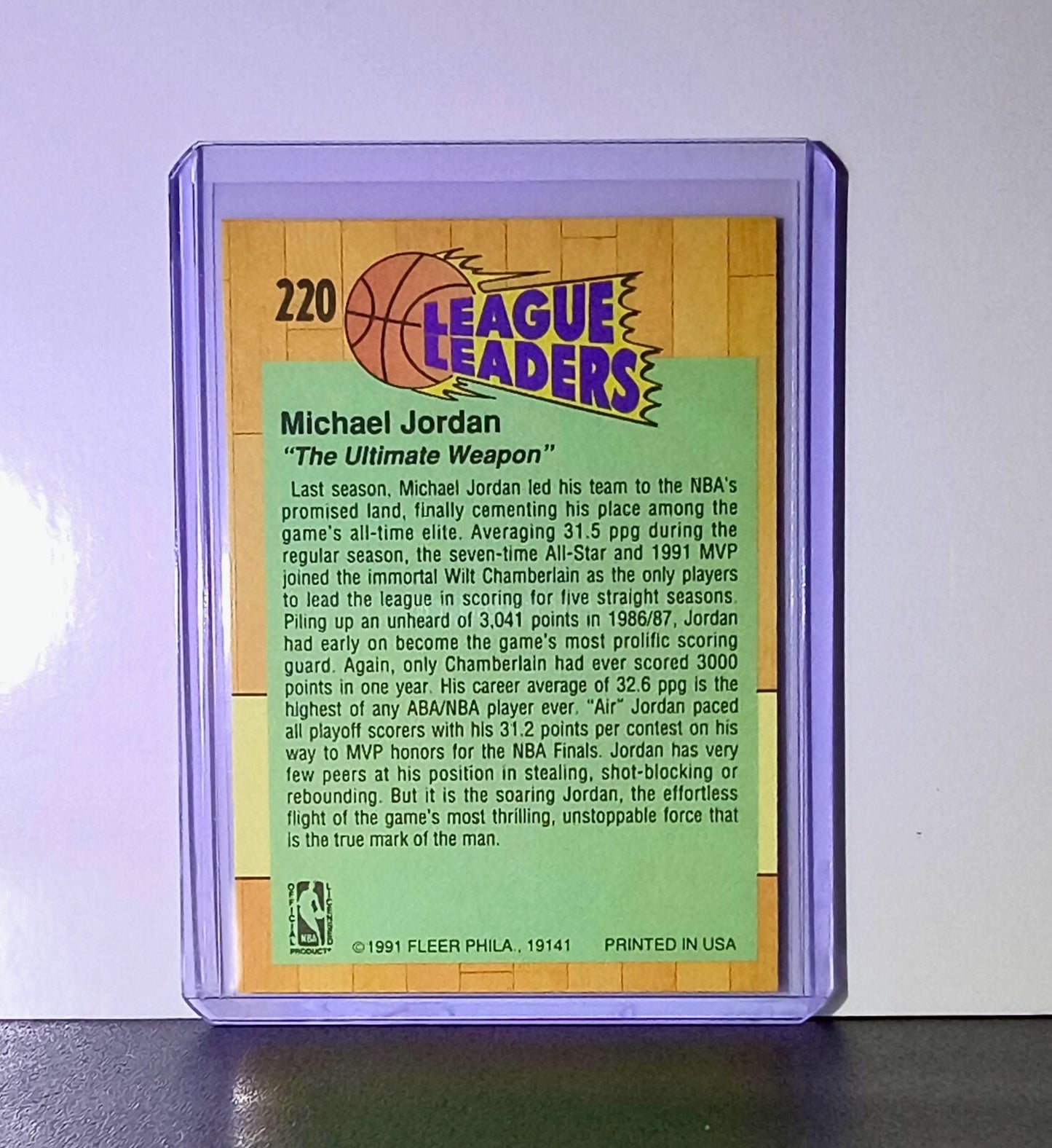 Michael Jordan 1991-92 Fleer League Leaders #220 Basketball Card Chicago Bulls