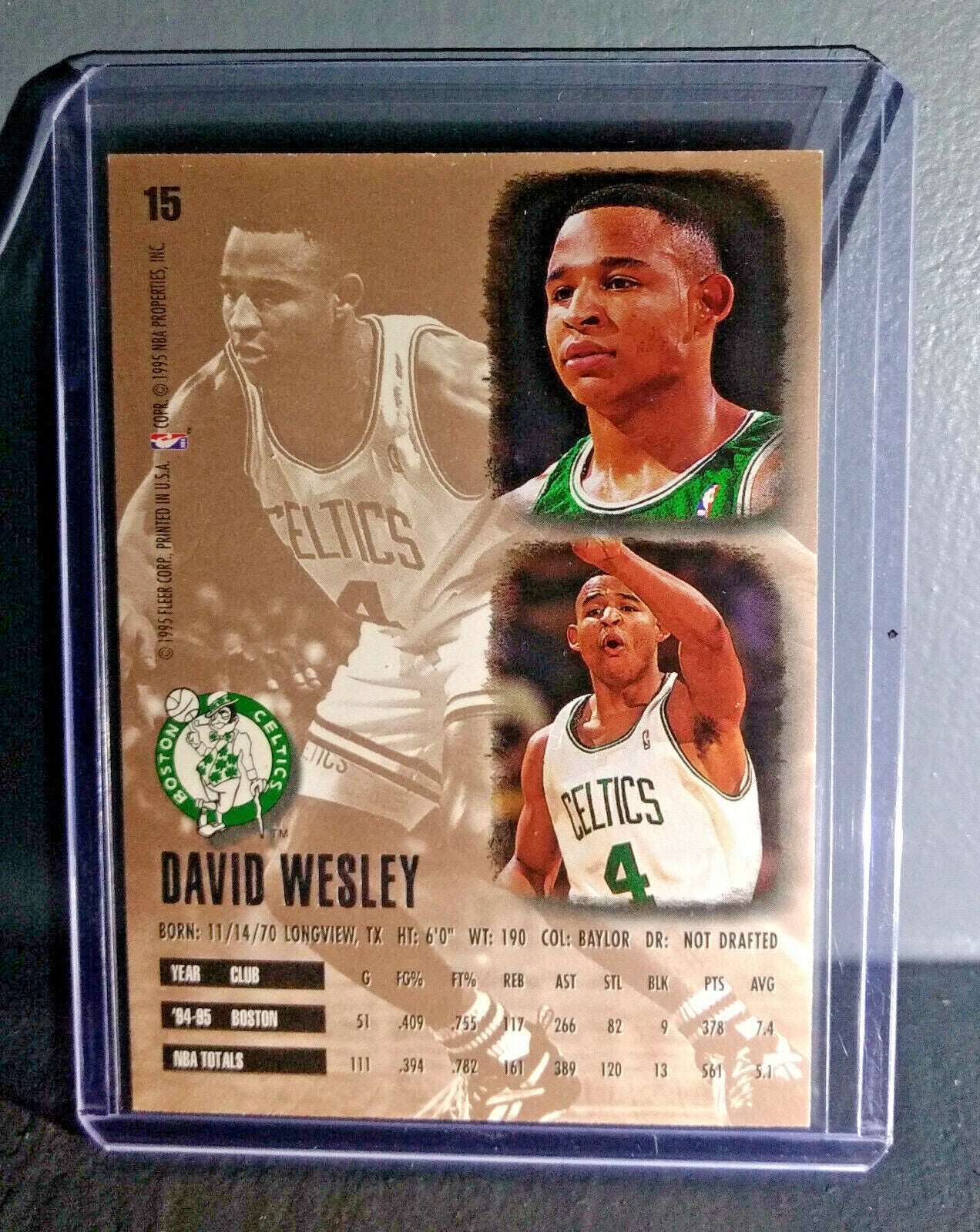 1995-96 David Wesley Fleer Ultra #15 Basketball Card