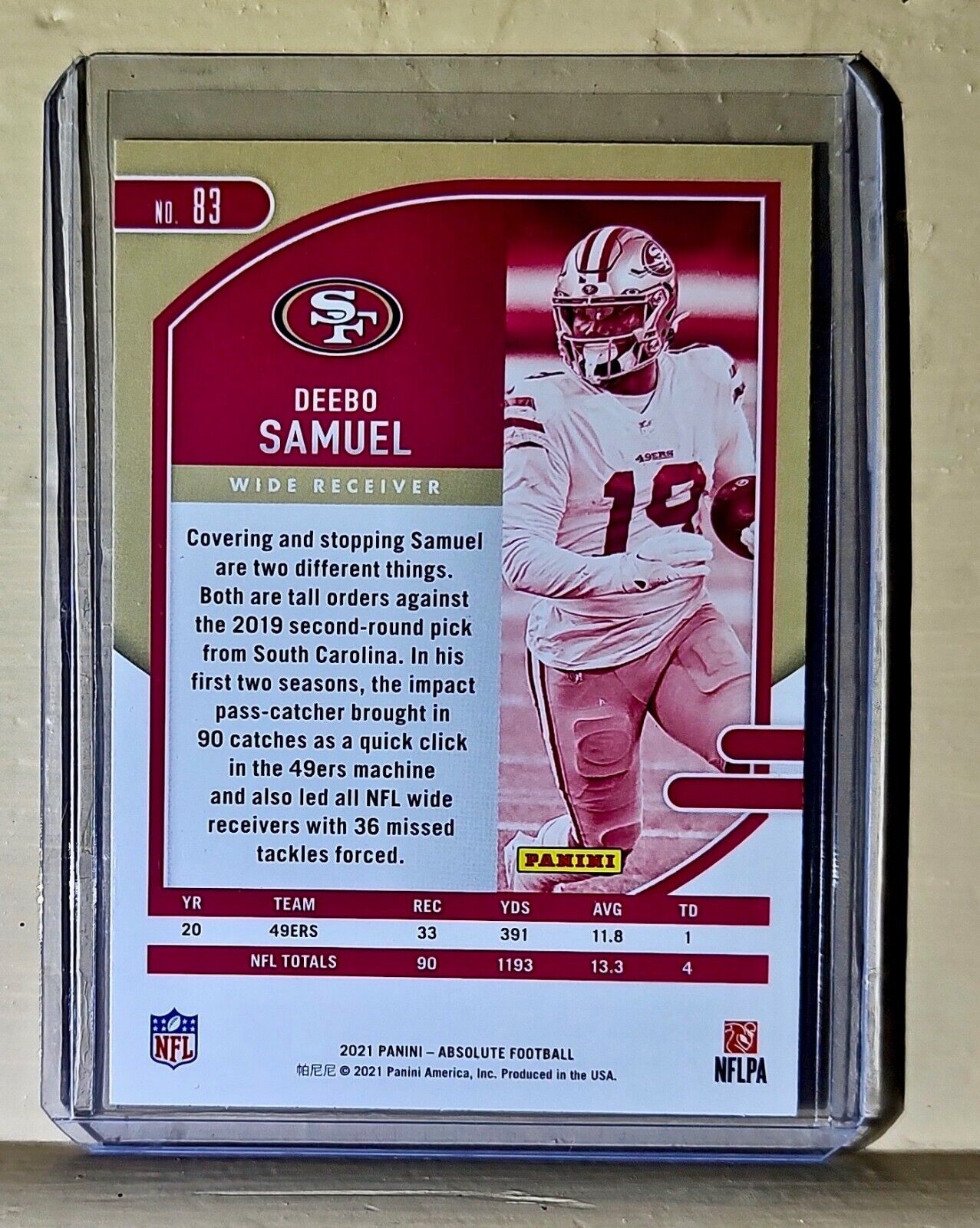 Deebo Samuel 2021 Panini NFL Absolute Football #83 Card