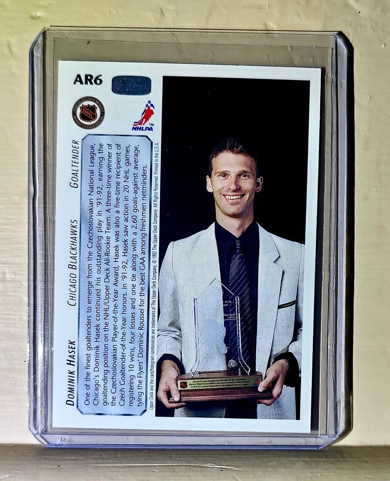 Dominik Hasek 1992-93 Upper Deck Star All-Rookie Team #AR6 Hockey Card