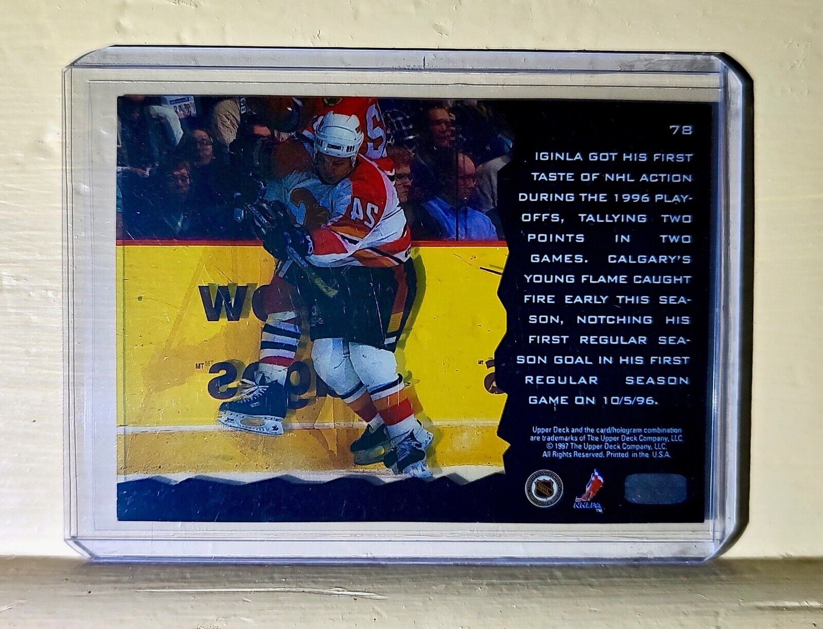 Jarome Iginla 1997 Upper Deck #78 Hologram Hockey Card Calgary Flames