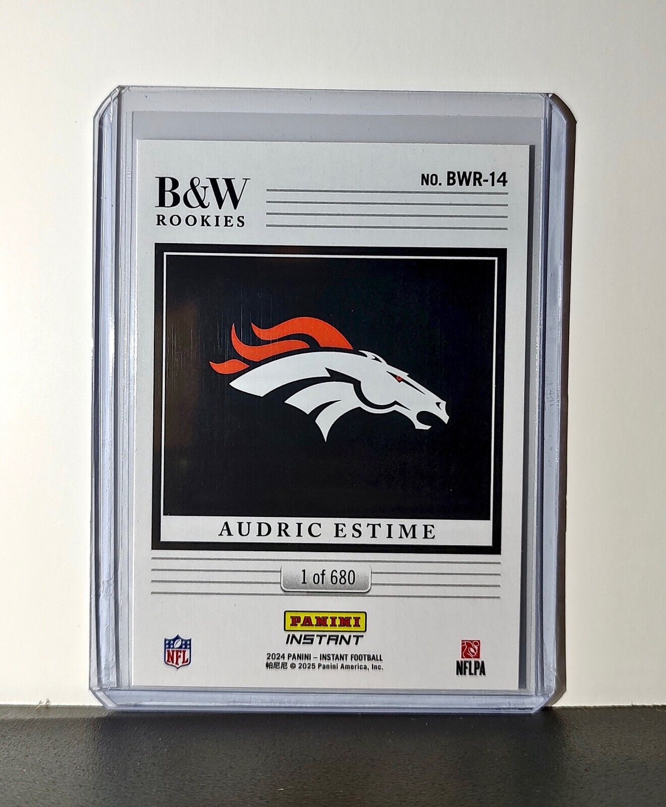 Audric Estime 2024 Panini NFL #14 Black & White Rookies Card Broncos 1 of 680
