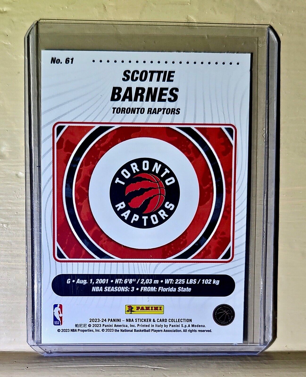 Scottie Barnes 2023-24 Panini NBA Silver Foil Parallel #61 Card Cavaliers