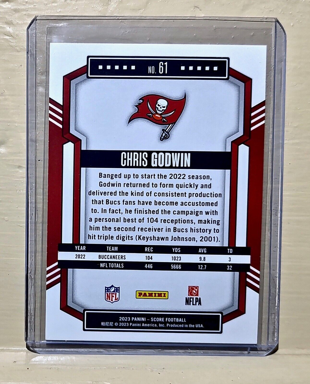 Chris Godwin 2023 Panini NFL #61 Score Football Card Tampa Bay Buccaneers