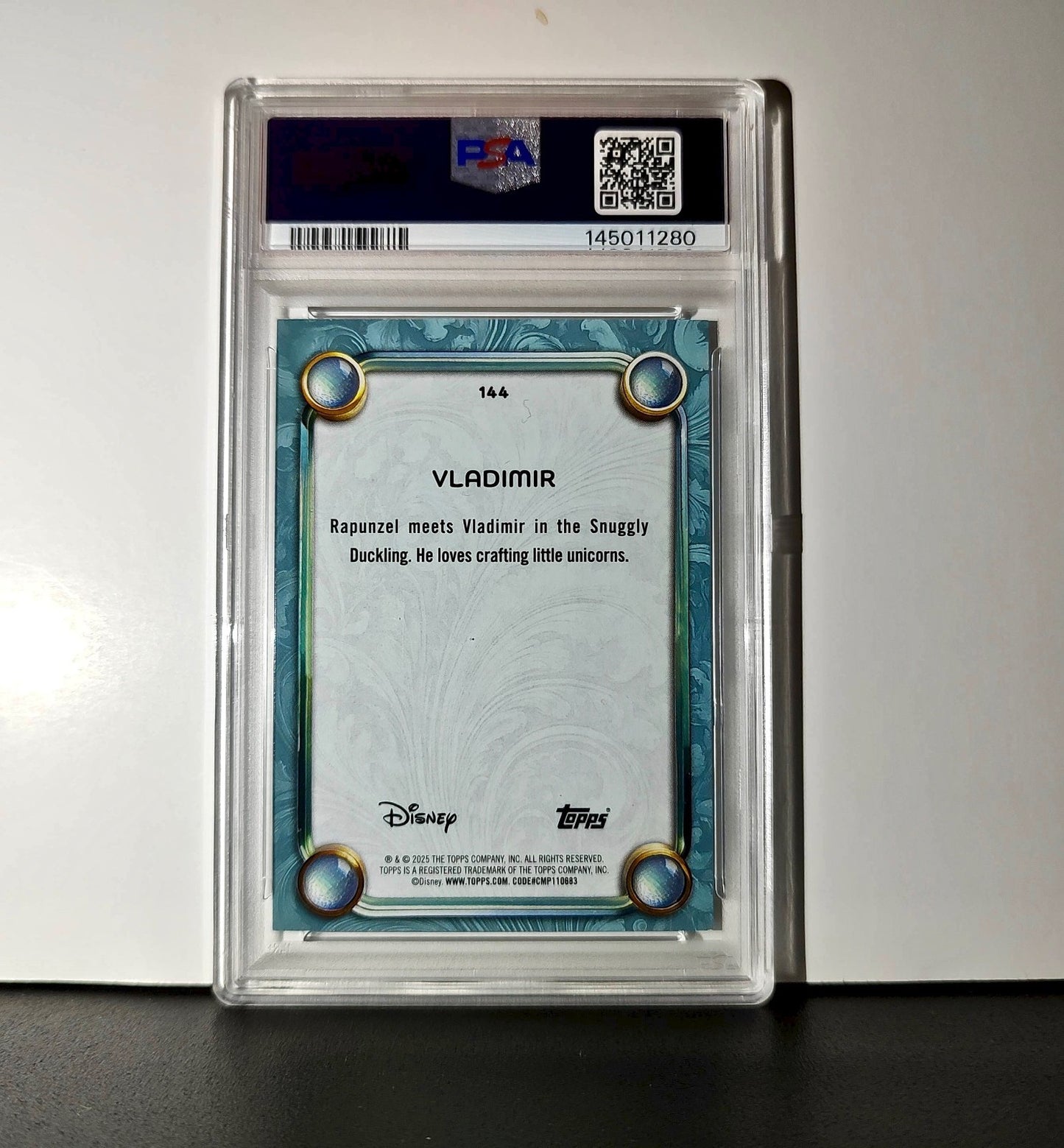 Vladimir 2025 Topps Disney Wonder #144 Diamond Card Tangled PSA 7