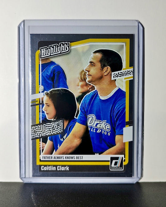 Caitlin Clark 2024 Silver Foil Panini Donruss Highlights #H2 Card Iowa Hawkeyes