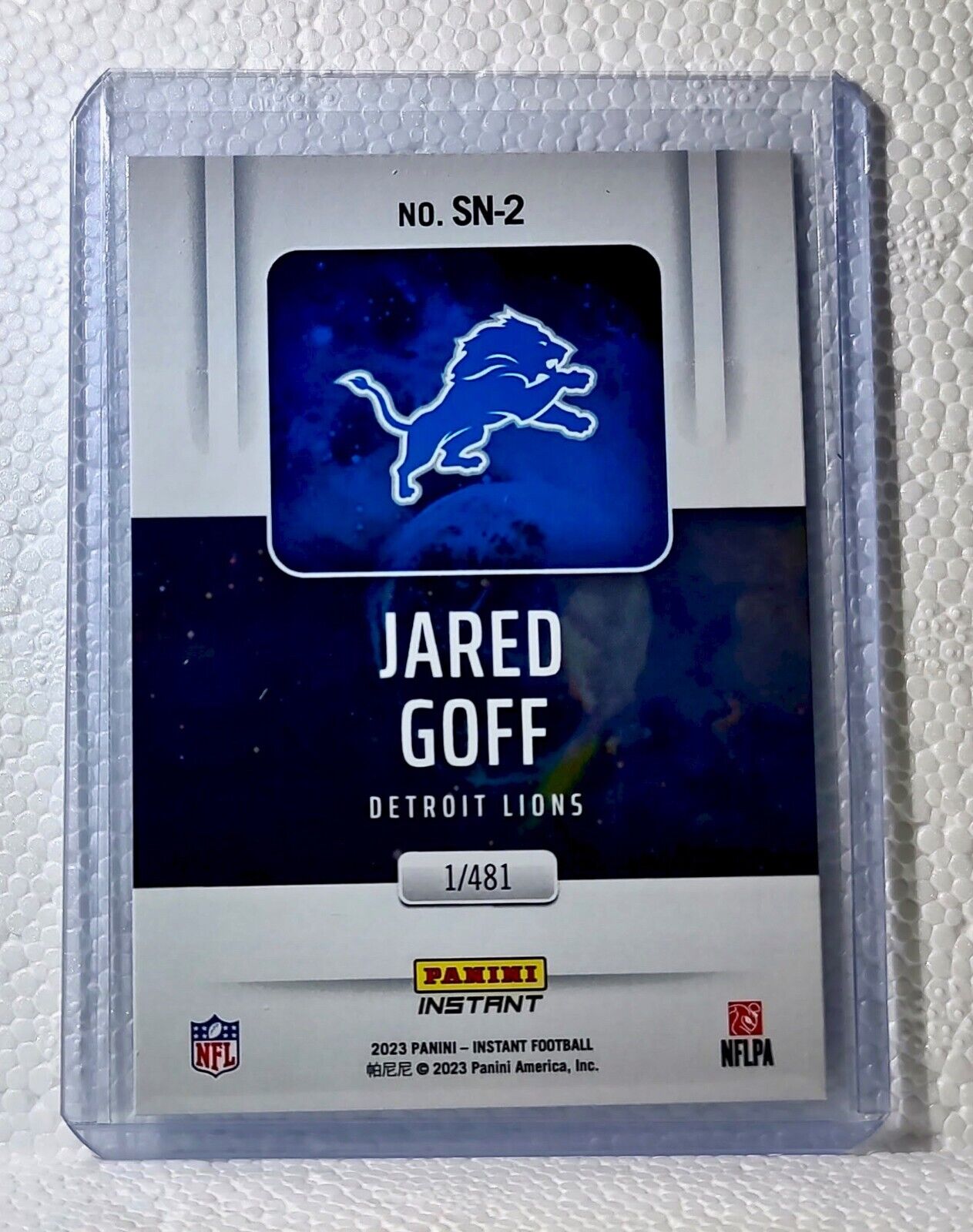 Jared Goff 2023 Panini NFL #2 Supernova Football Card Detroit Lions 1/481