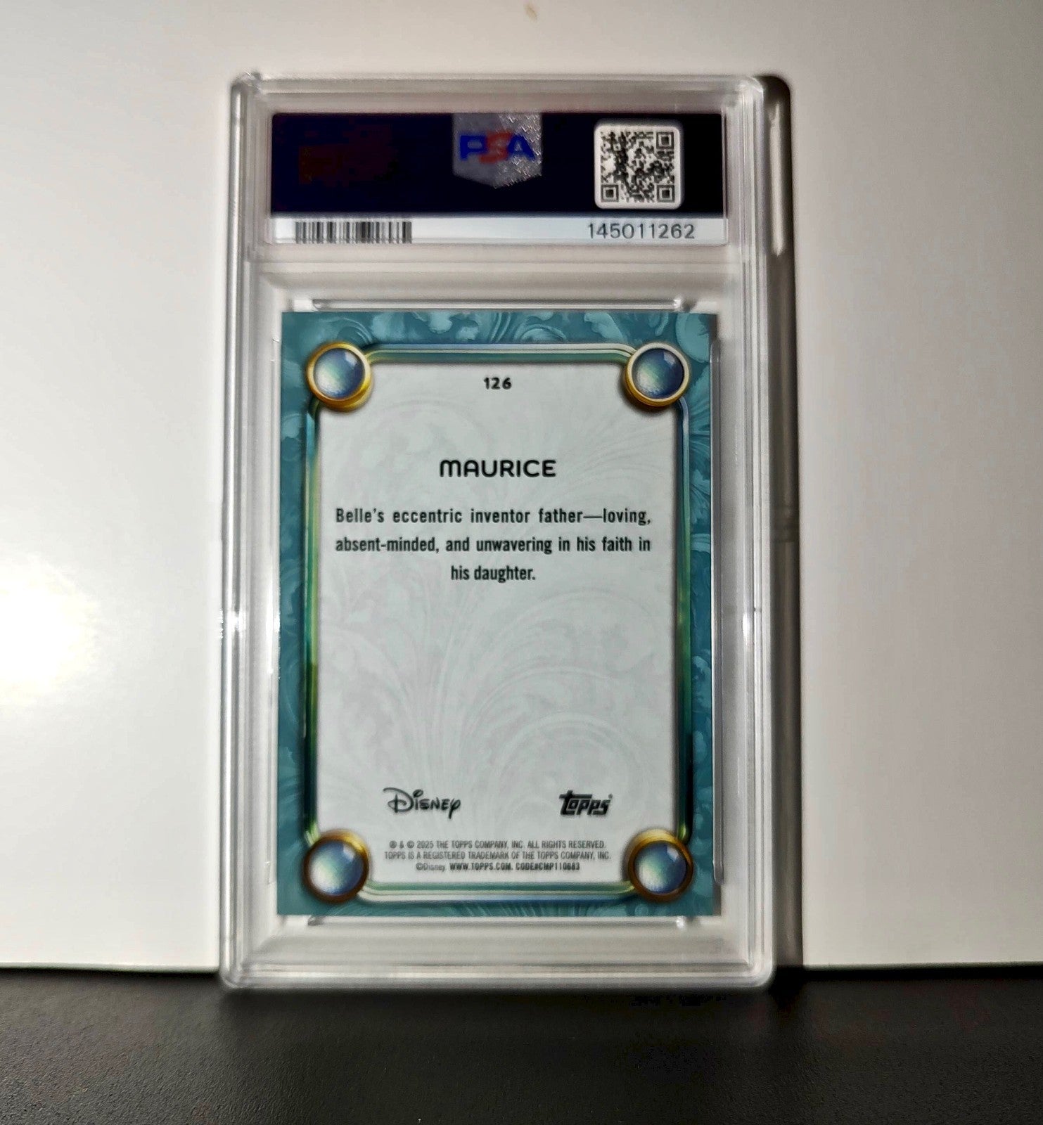 Maurice 2025 Topps Disney Wonder #126 Diamond Card Beauty and the Beast PSA 7
