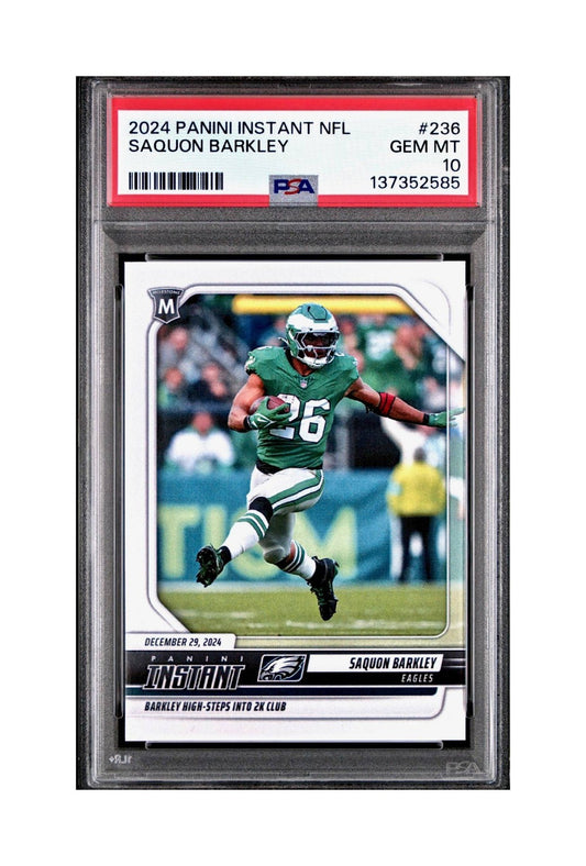 Saquon Barkley 2024 Panini Milestone NFL #236 Eagles 1 of 809 PSA 10 Gem Mint