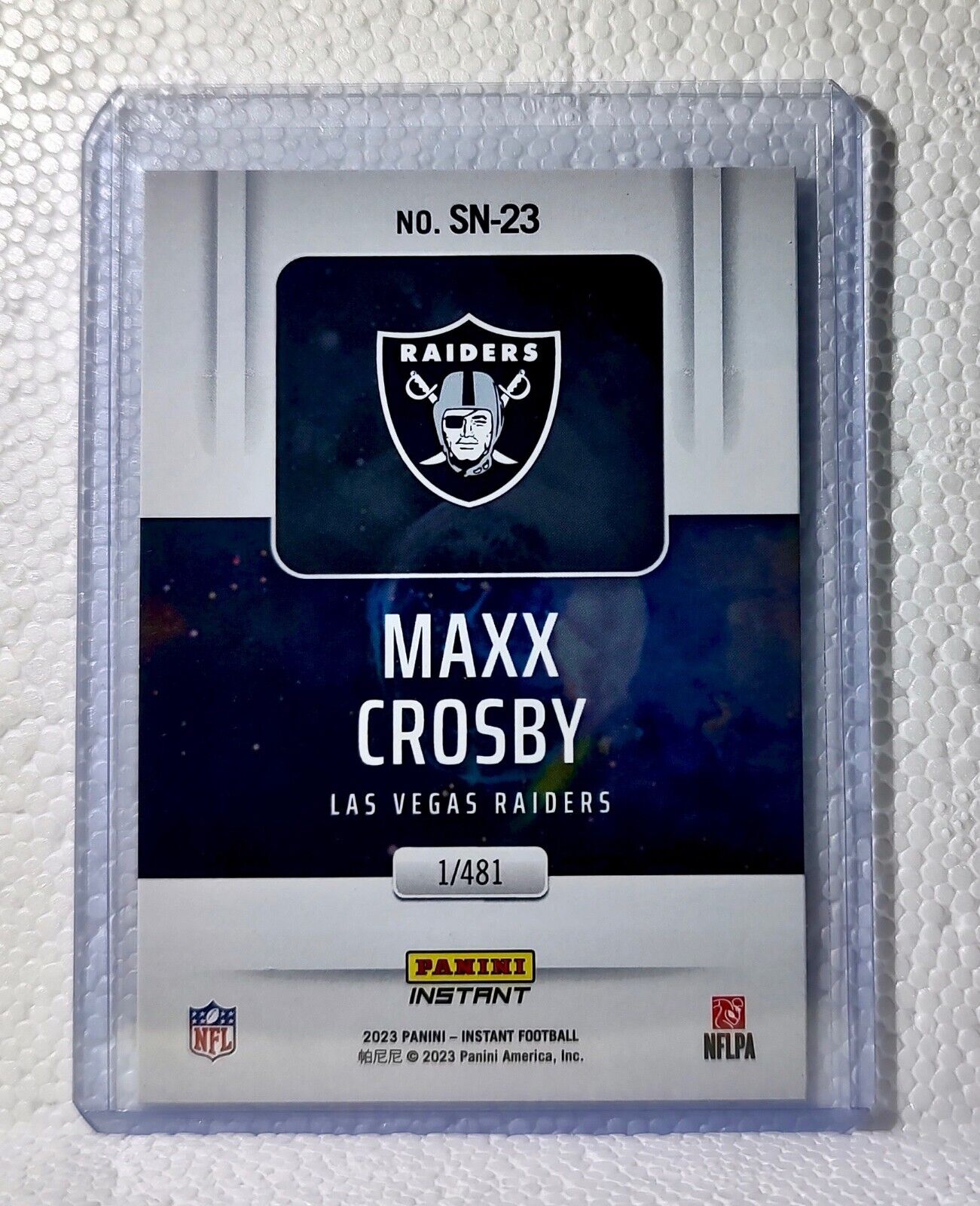 Maxx Crosby 2023 Panini NFL #23 Supernova Football Card Raiders 1/481